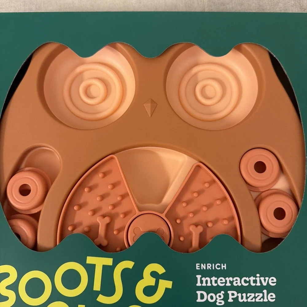 Boots & Barkley Interactive Dog Puzzle Toy Owl Shape Treat Dispensing Fun Puppy